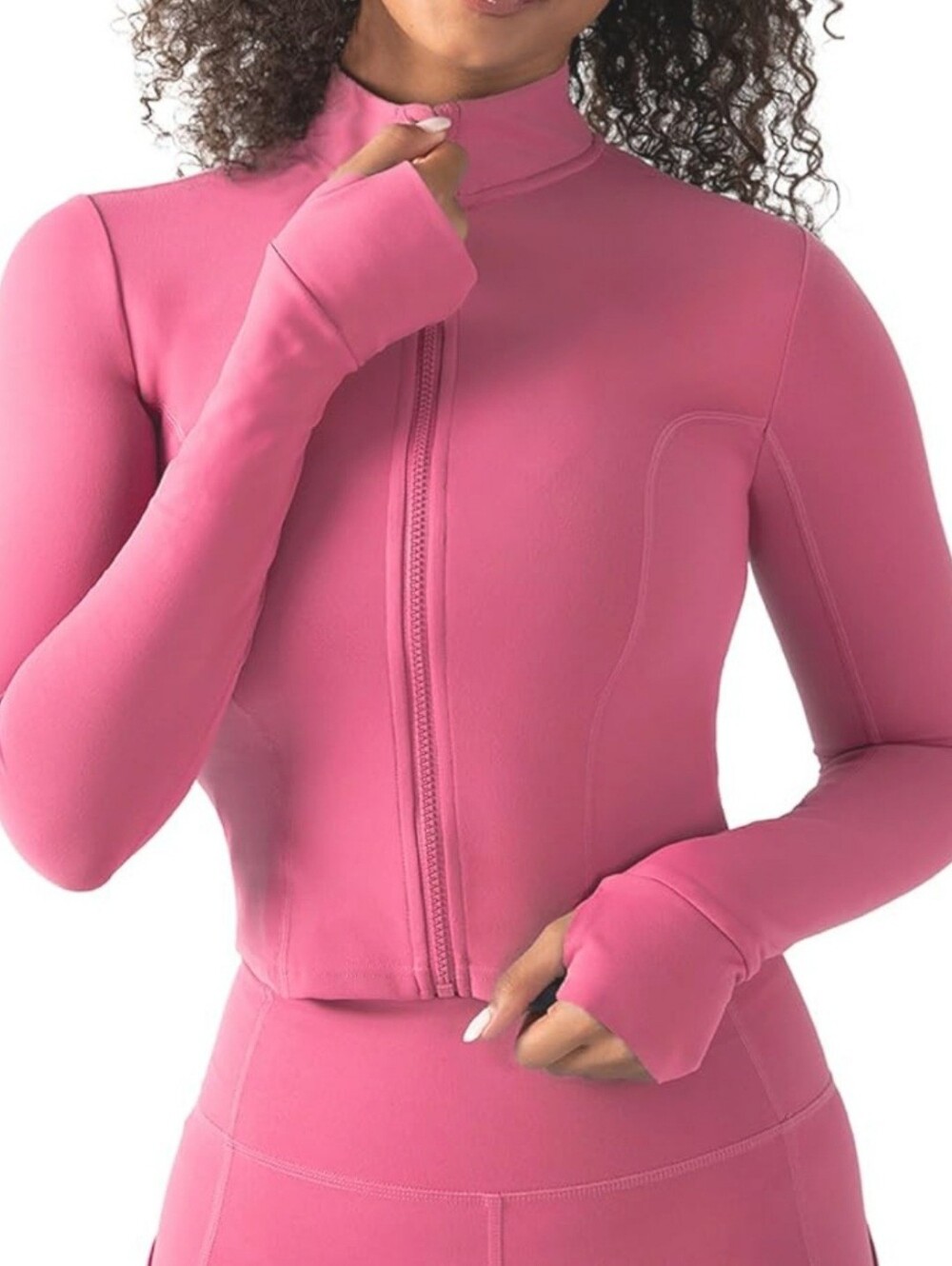 YITTY Hot Pink Ultraluxe Zip-Front Active Top
